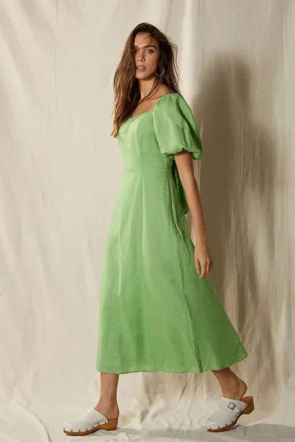 1651155880 green puff sleeve linen dress dresses mint velvet 167715 800x