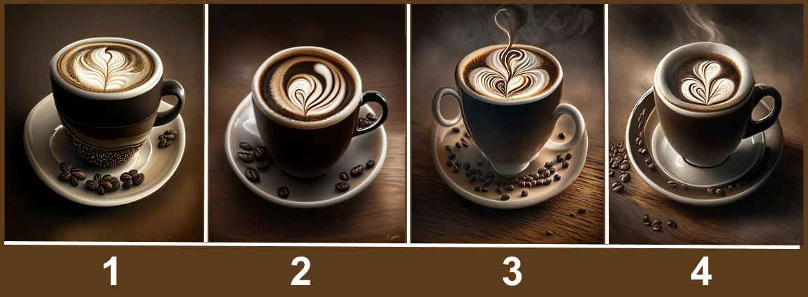 باختيار أحد أكواب القهوة الثلاثة ، يمكنك بسهولة الكشف عن جوهر ما ينتظرك في المستقبل القريب. القوة والعاطفة والحب والرومانسية والراحة والمغامرة والاكتشاف - الخيار لك. امنح نفسك لحظات من السعادة وتذكر أن المستقبل دائمًا في صفك!