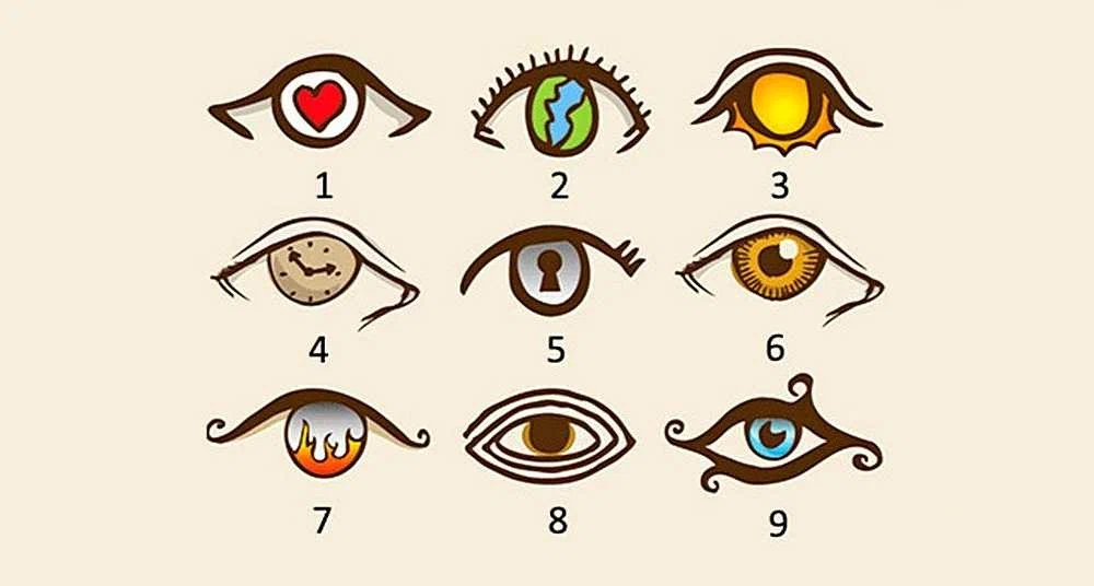 ليس سرا أن العيون هي نافذة الروح. لذلك ، من أجل استكشاف روحك وتقليبها ، نقترح عليك اختيار صورة عين واحدة فقط ، والتي ستبدو لك الأكثر جاذبية. سيكشف هذا الكثير عن سمات شخصيتك الخفية!