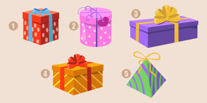 إذا أعطيت لك علبة هدايا أدناه، أي هدية ستختار؟