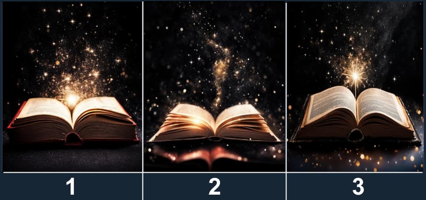 هناك ثلاثة كتب أمامك. يكشف كل كتاب عن أخبار تدفئ قلبك وترفع معنوياتك. ما عليك سوى اختيار كتاب واحد يجذبك أكثر، وستكتشف ما ينتظرك في العام الجديد!