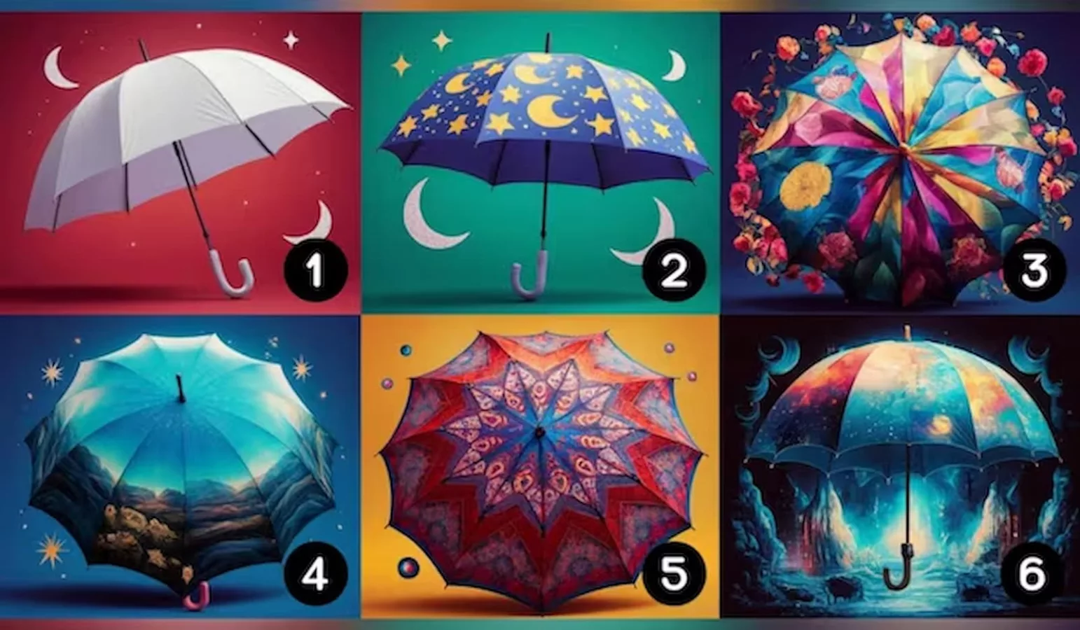 اختر إحدى المظلات الموجودة في الصورة لتعرف إذا كنت شخصًا أنيقًا أم لا